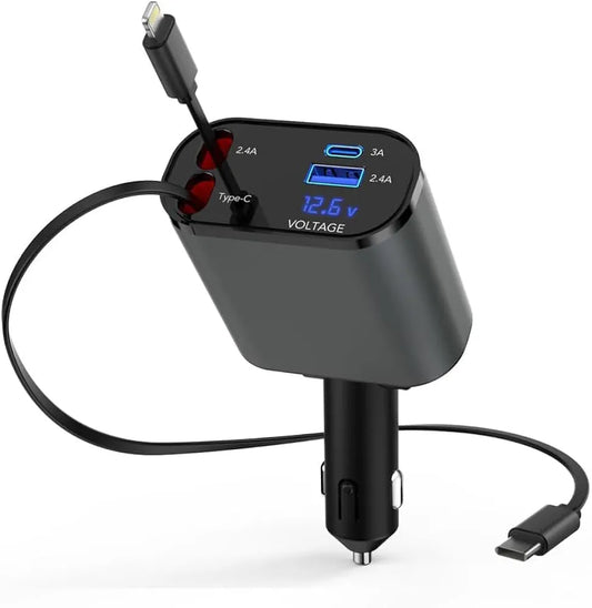 4 in 1 Retractable Car Charger