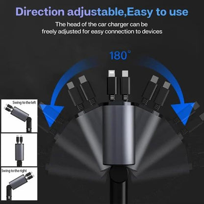 4 in 1 Retractable Car Charger