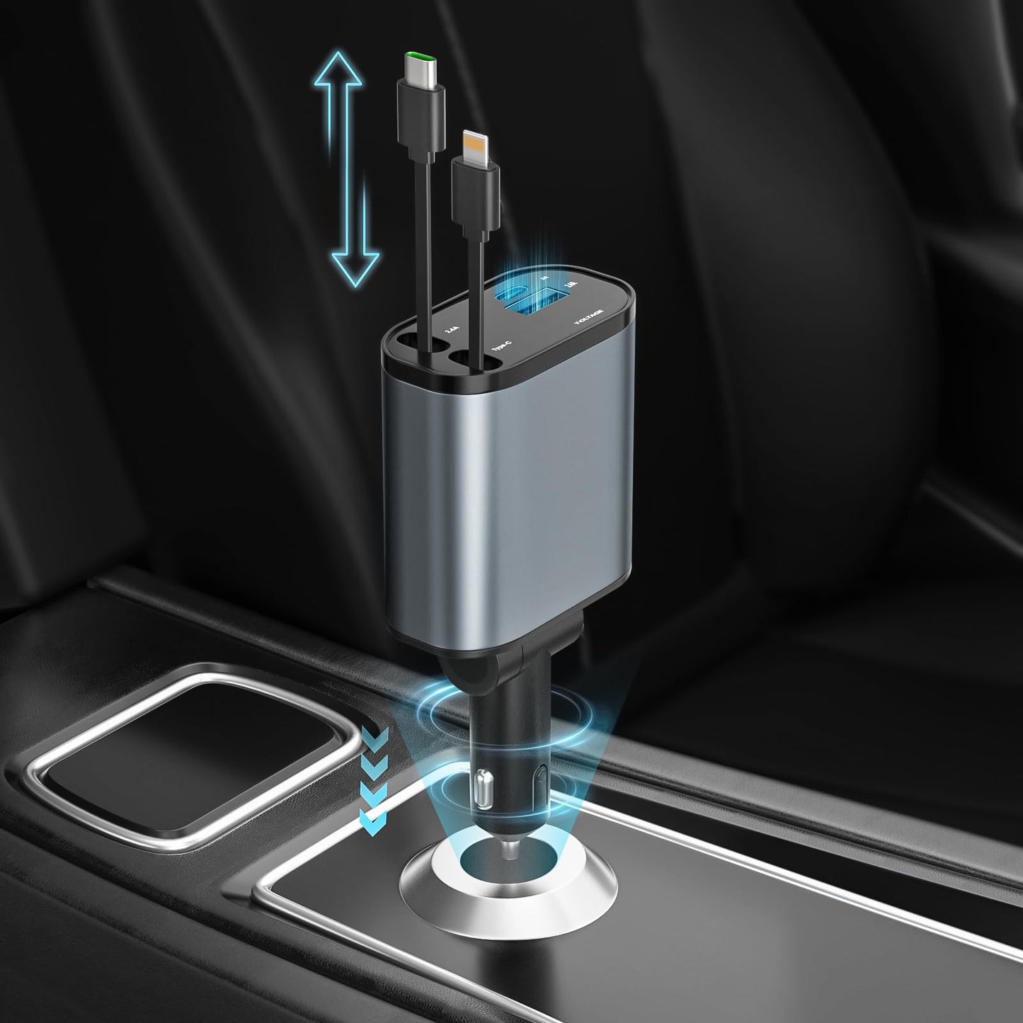 4 in 1 Retractable Car Charger