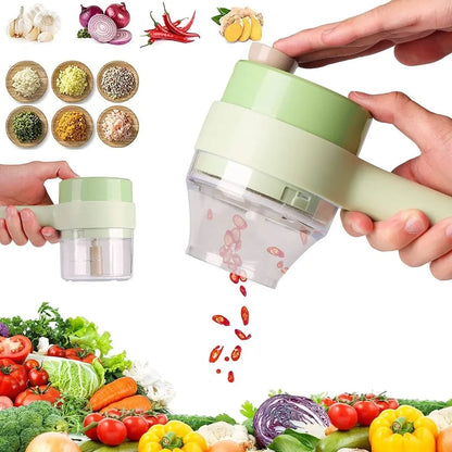 4 In 1 Handheld Electric Vegetable Cutter Set