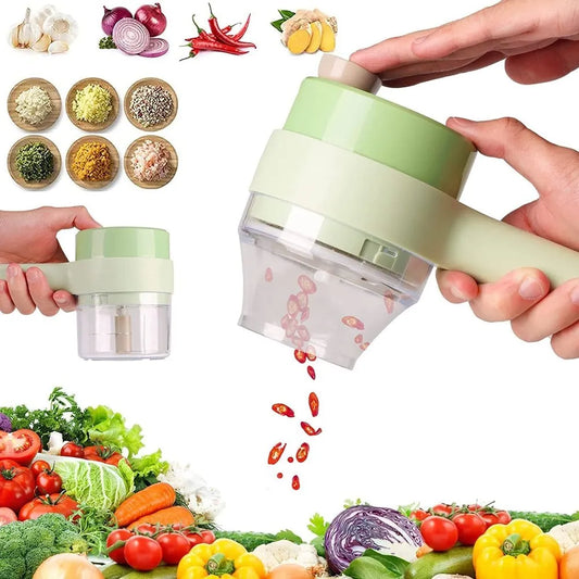 4 In 1 Handheld Electric Vegetable Cutter Set
