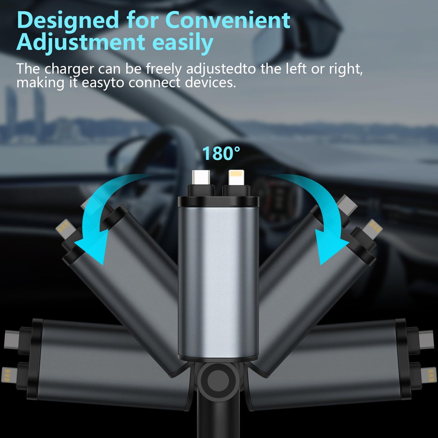4 in 1 Retractable Car Charger