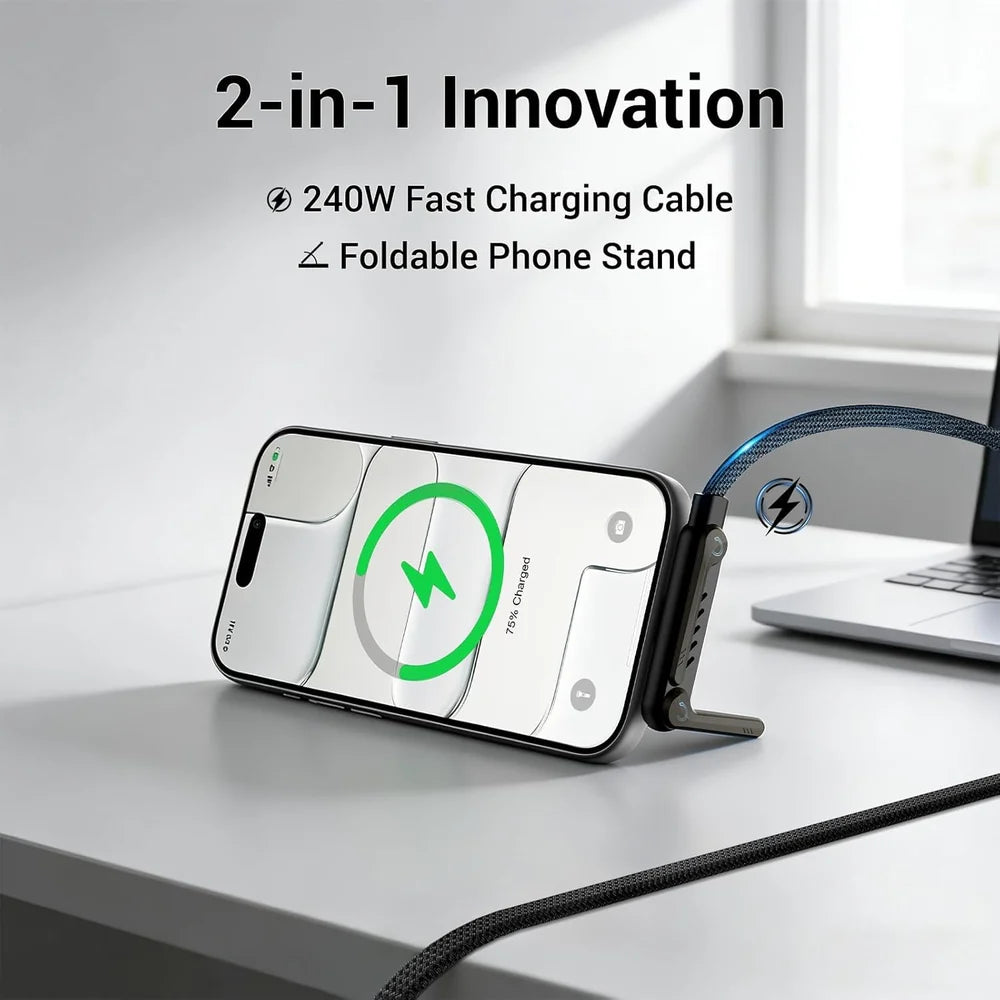 240W Charging Cable 2 in 1 Invisible Holder Charger