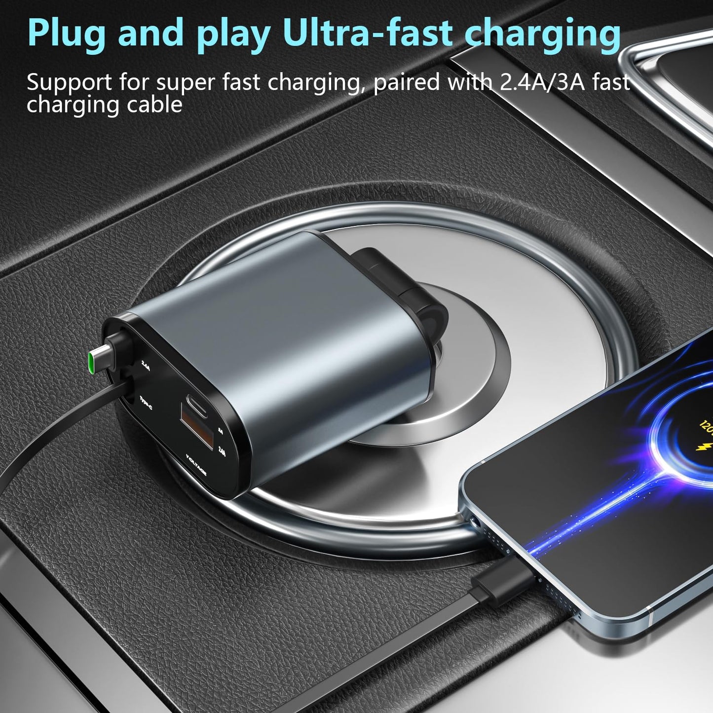 4 in 1 Retractable Car Charger