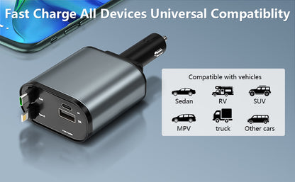 4 in 1 Retractable Car Charger