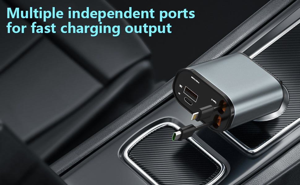 4 in 1 Retractable Car Charger